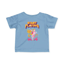 Load image into Gallery viewer, Medusa Riding a Unicorn Baby Tee | StartPlaying Printify