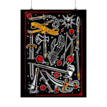 Load image into Gallery viewer, Medieval Weapons Fantasy Tattoo Flash Poster Printify