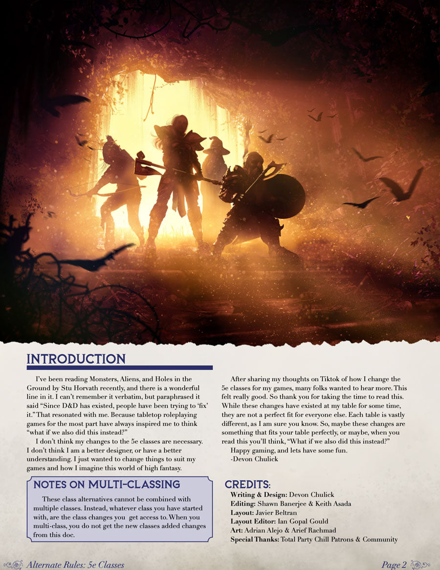 monsters aliens and holes in the ground Alternative Class Rules for 5th Edition – TotalPartyChill
