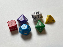 Load image into Gallery viewer, Old School D&D Dice - Learn to Play Dice Set