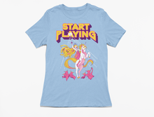 Load image into Gallery viewer, Medusa Riding a Unicorn StartPlaying Ladies Tee