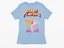 Load image into Gallery viewer, Medusa Riding a Unicorn Ladies T-Shirt | StartPlaying TotalPartyChill