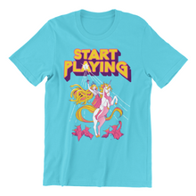 Load image into Gallery viewer, Medusa Riding a Unicorn StartPlaying Tee