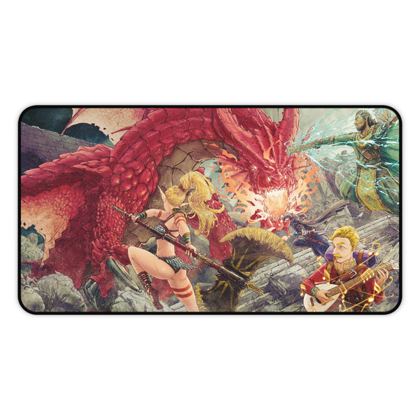 Fantasy Art MTG Play Mat - Dragon Battle Design