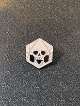 Load image into Gallery viewer, This Pin is Cursed | D20 Skull Pin
