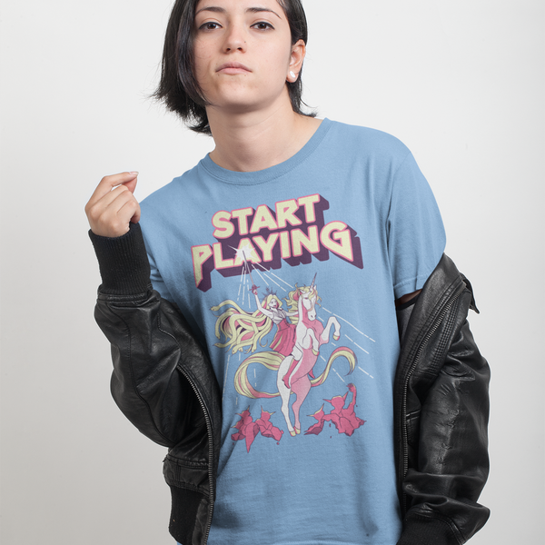 Medusa Riding a Unicorn StartPlaying Ladies Tee